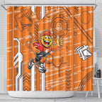 Greater Western Sydney Giants Shower Curtain Mascot Cartoon Football Illustration Style