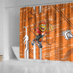 Greater Western Sydney Giants Shower Curtain Mascot Cartoon Football Illustration Style