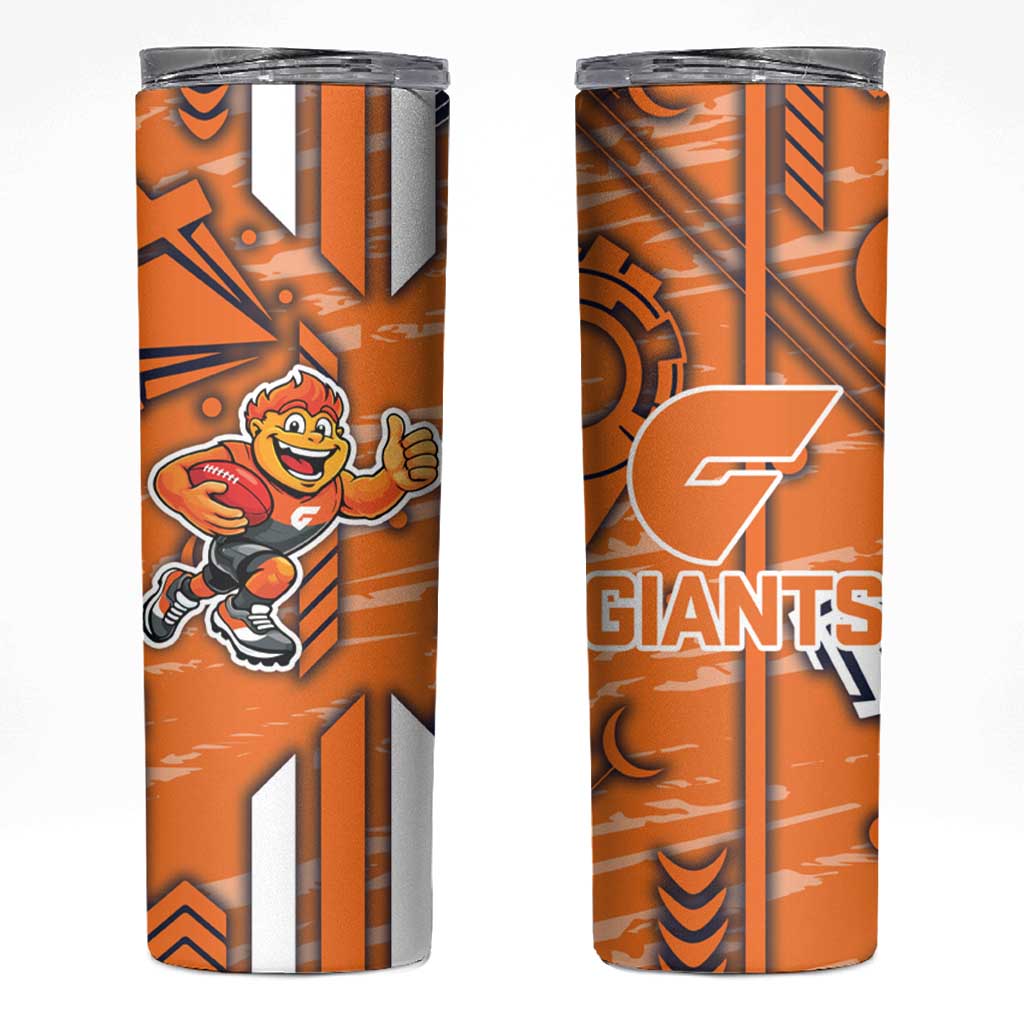 Greater Western Sydney Giants Skinny Tumbler Mascot Cartoon Football Illustration Style