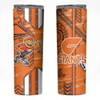 Greater Western Sydney Giants Skinny Tumbler Mascot Cartoon Football Illustration Style