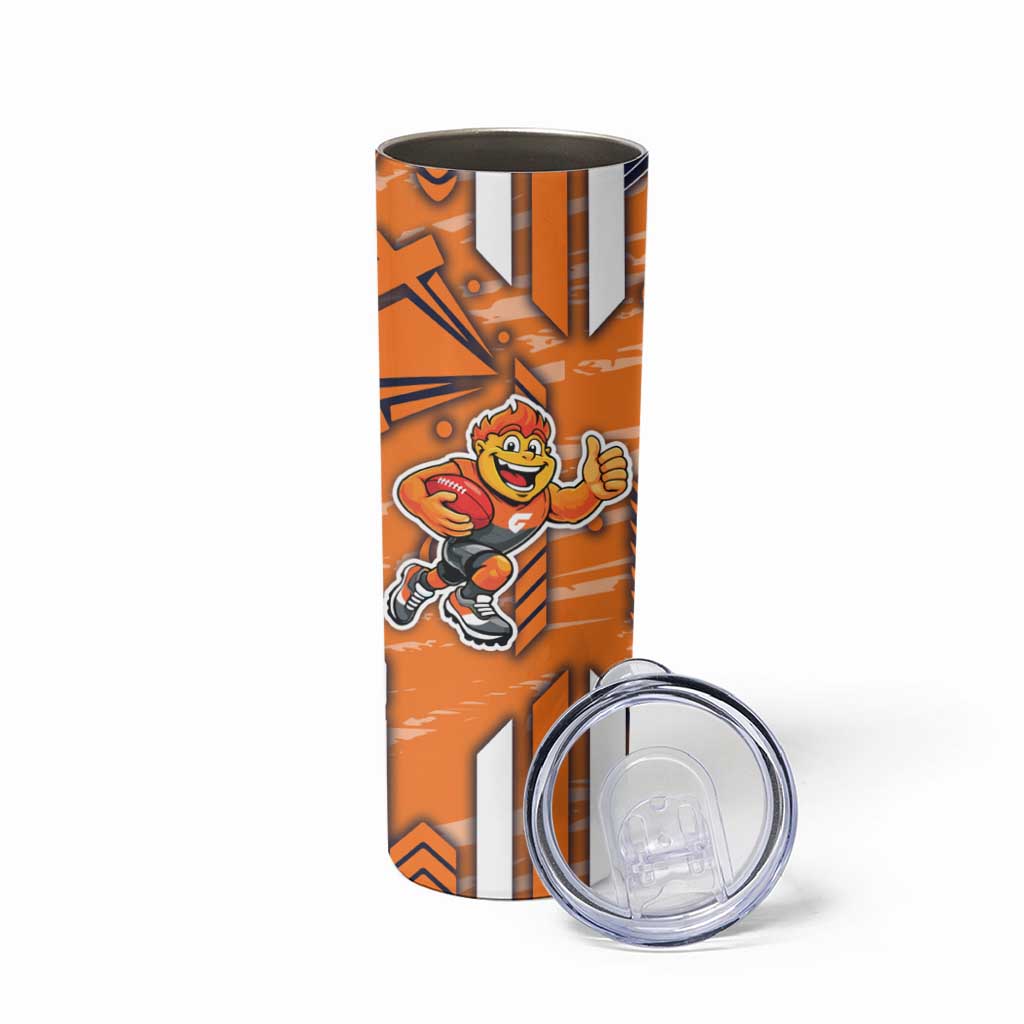 Greater Western Sydney Giants Skinny Tumbler Mascot Cartoon Football Illustration Style