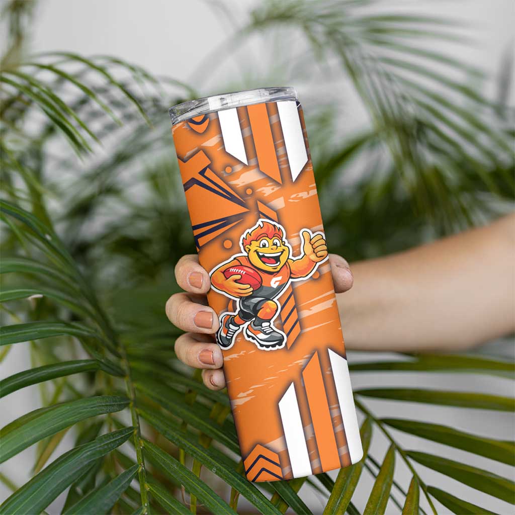 Greater Western Sydney Giants Skinny Tumbler Mascot Cartoon Football Illustration Style