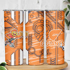 Greater Western Sydney Giants Skinny Tumbler Mascot Cartoon Football Illustration Style