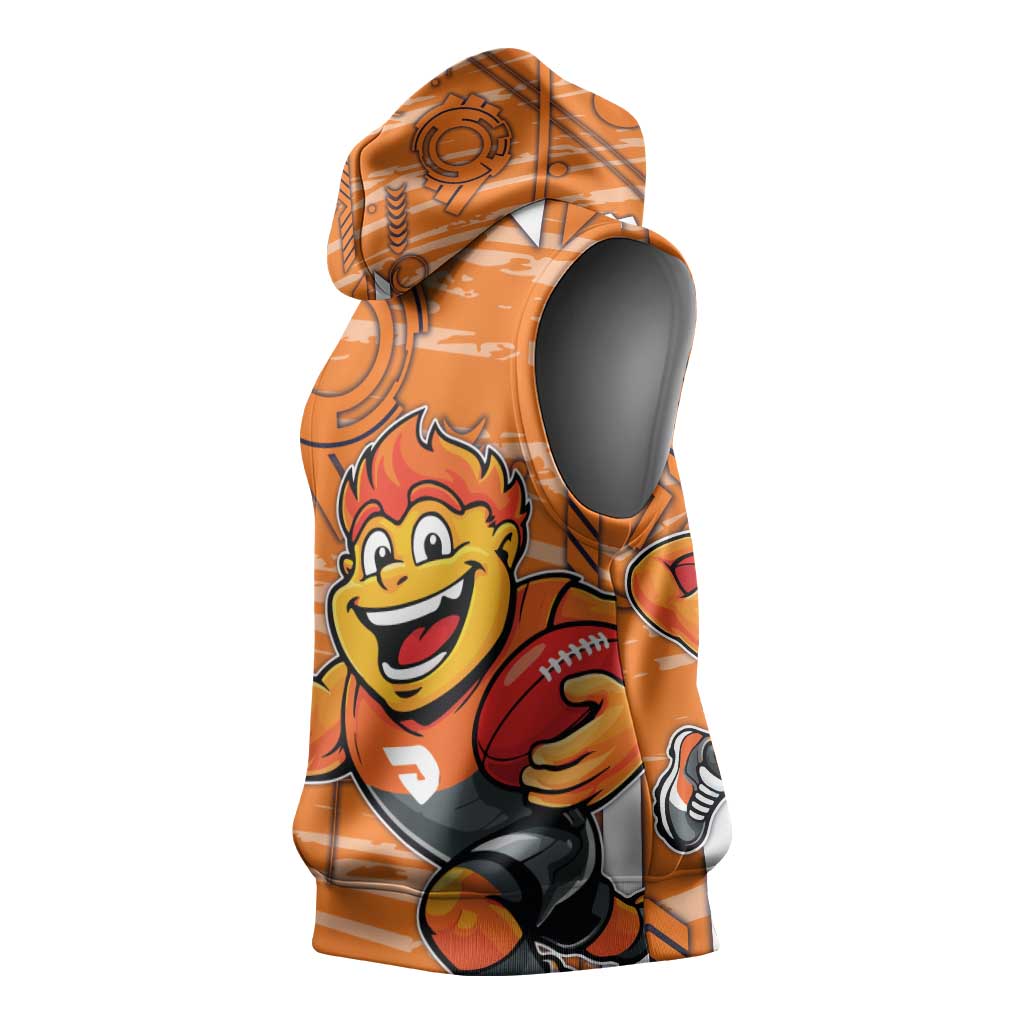 Greater Western Sydney Giants Sleeveless Hoodie Mascot Cartoon Football Illustration Style