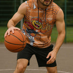 Greater Western Sydney Giants Sleeveless Hoodie Mascot Cartoon Football Illustration Style