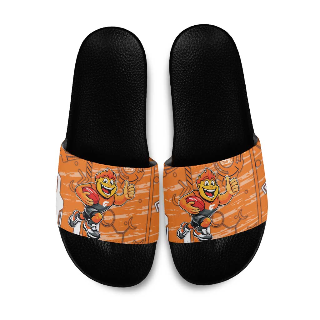 Greater Western Sydney Giants Slide Sandals Mascot Cartoon Football Illustration Style