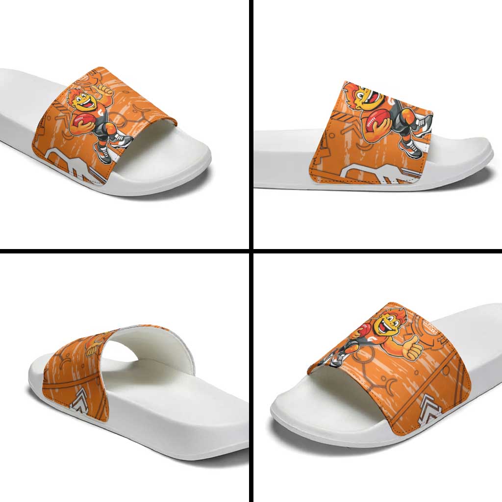 Greater Western Sydney Giants Slide Sandals Mascot Cartoon Football Illustration Style