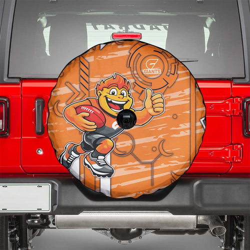 Greater Western Sydney Giants Spare Tire Cover Mascot Cartoon Football Illustration Style