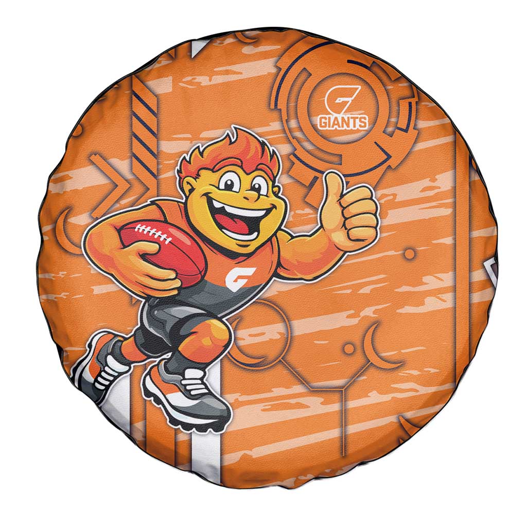 Greater Western Sydney Giants Spare Tire Cover Mascot Cartoon Football Illustration Style