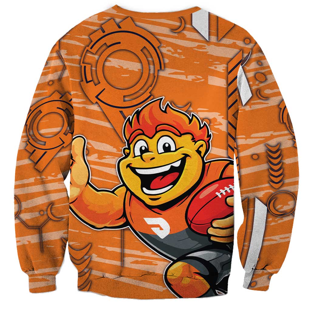 Greater Western Sydney Giants Sweatshirt Mascot Cartoon Football Illustration Style