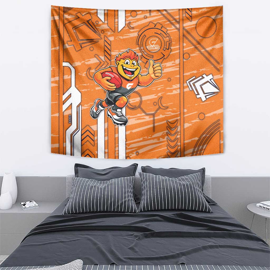Greater Western Sydney Giants Tapestry Mascot Cartoon Football Illustration Style