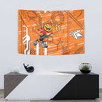 Greater Western Sydney Giants Tapestry Mascot Cartoon Football Illustration Style