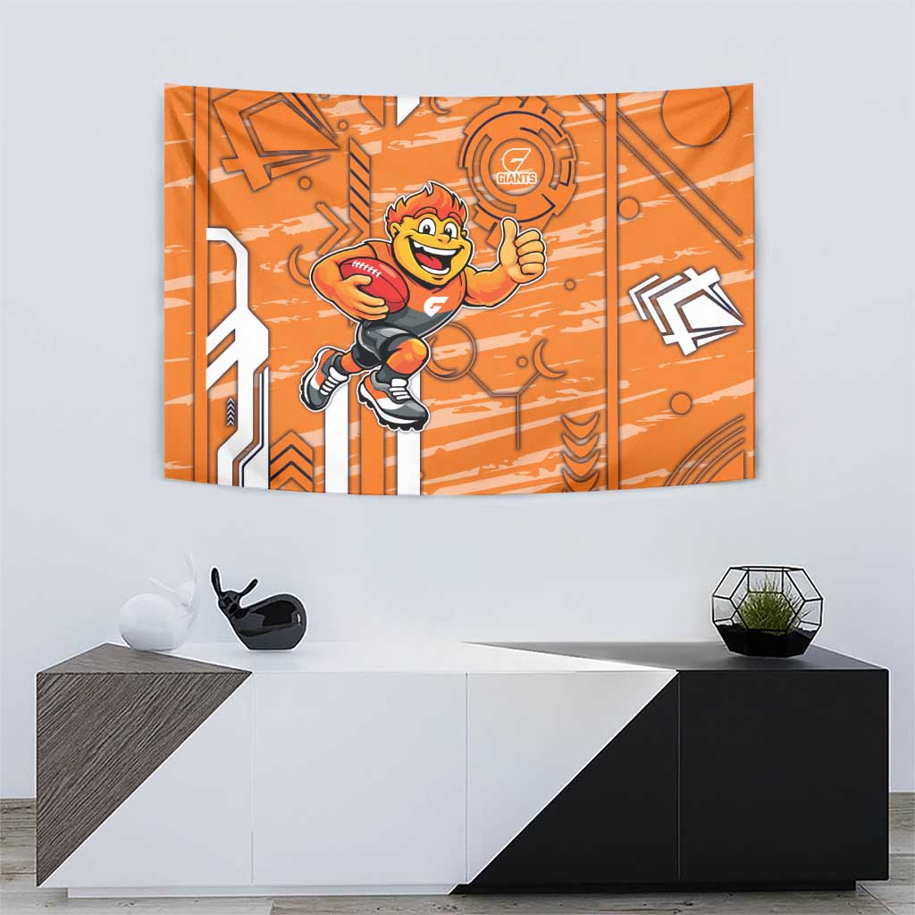 Greater Western Sydney Giants Tapestry Mascot Cartoon Football Illustration Style