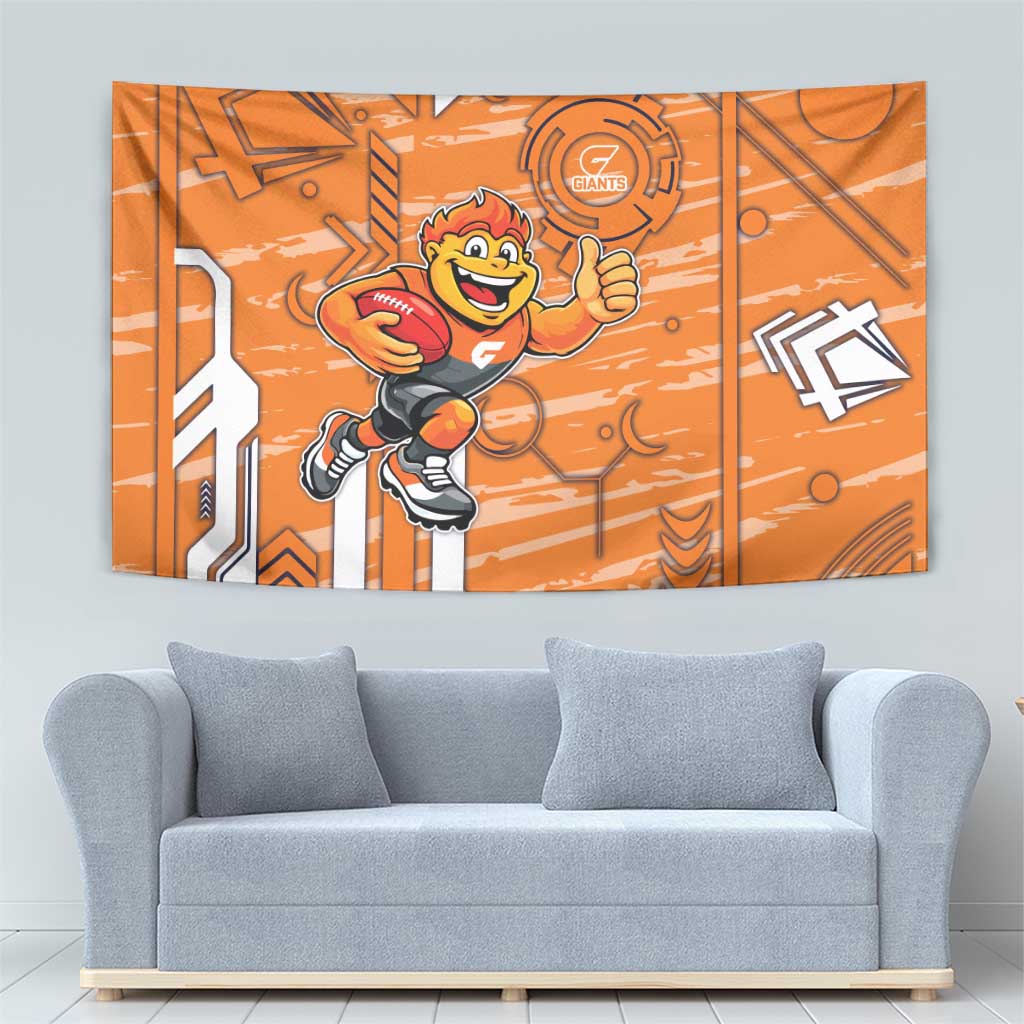 Greater Western Sydney Giants Tapestry Mascot Cartoon Football Illustration Style