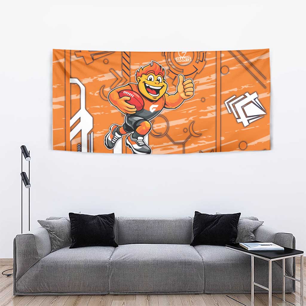 Greater Western Sydney Giants Tapestry Mascot Cartoon Football Illustration Style