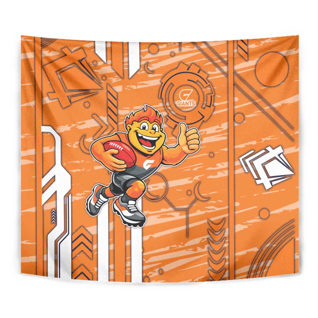 Greater Western Sydney Giants Tapestry Mascot Cartoon Football Illustration Style