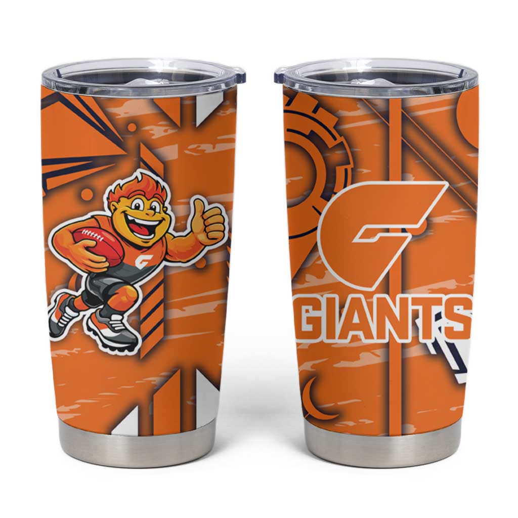 Greater Western Sydney Giants Tumbler Cup Mascot Cartoon Football Illustration Style