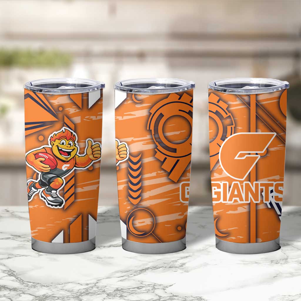 Greater Western Sydney Giants Tumbler Cup Mascot Cartoon Football Illustration Style
