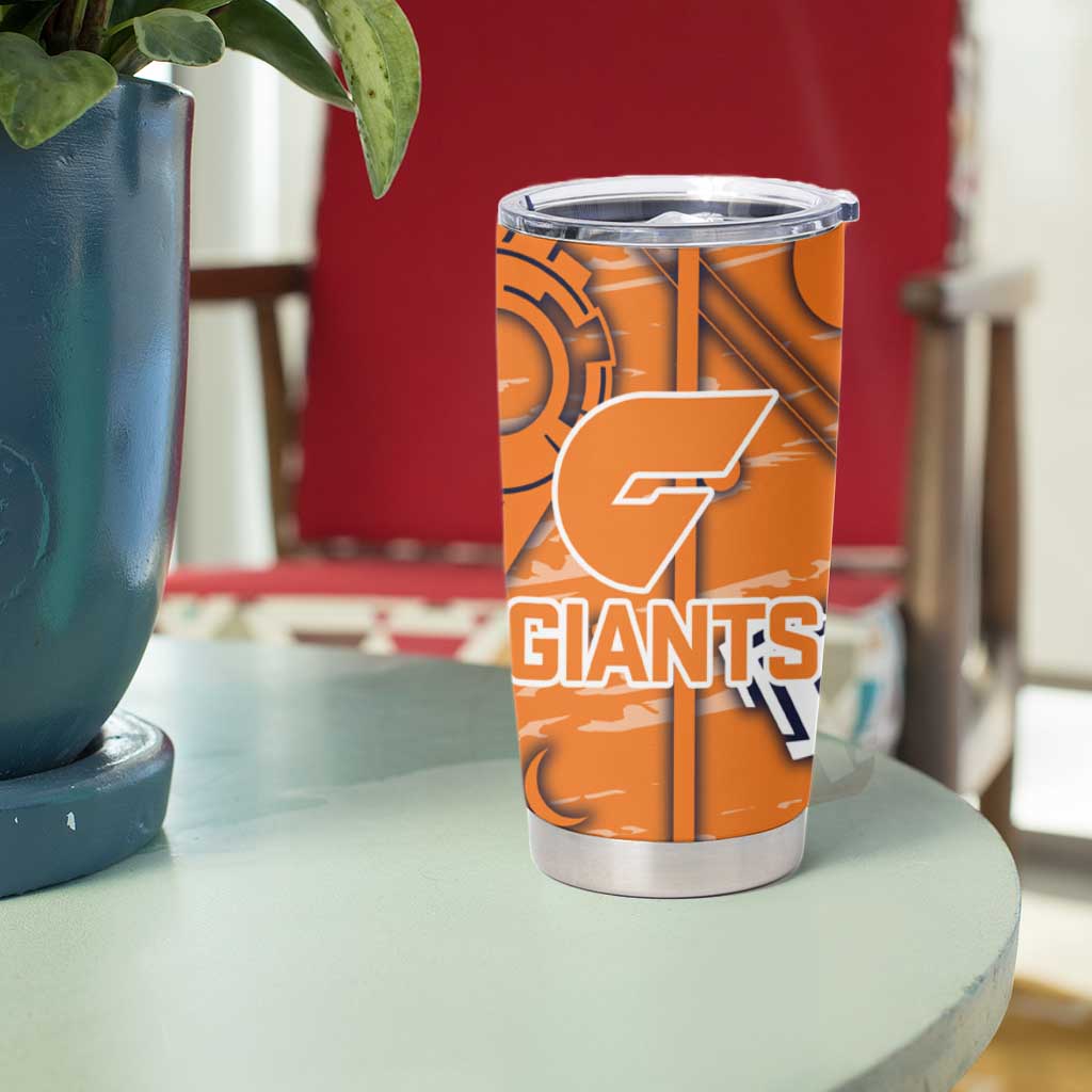 Greater Western Sydney Giants Tumbler Cup Mascot Cartoon Football Illustration Style