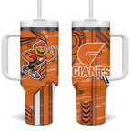 Greater Western Sydney Giants Tumbler With Handle Mascot Cartoon Football Illustration Style