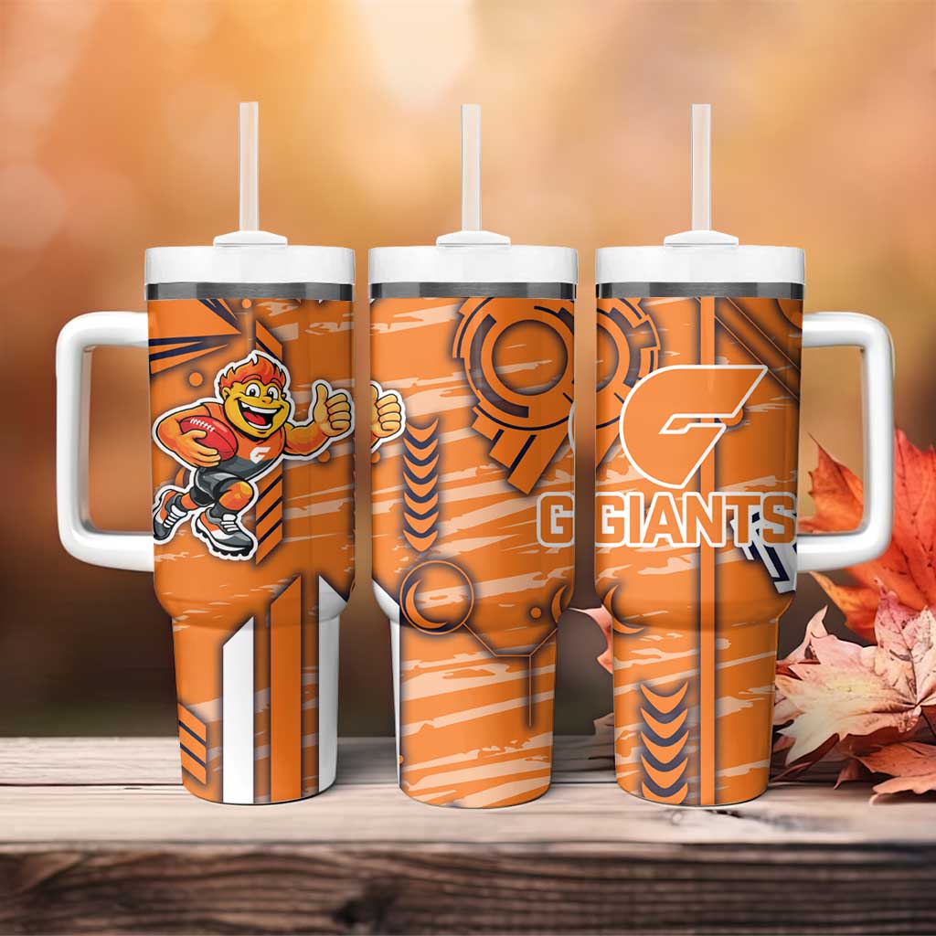 Greater Western Sydney Giants Tumbler With Handle Mascot Cartoon Football Illustration Style