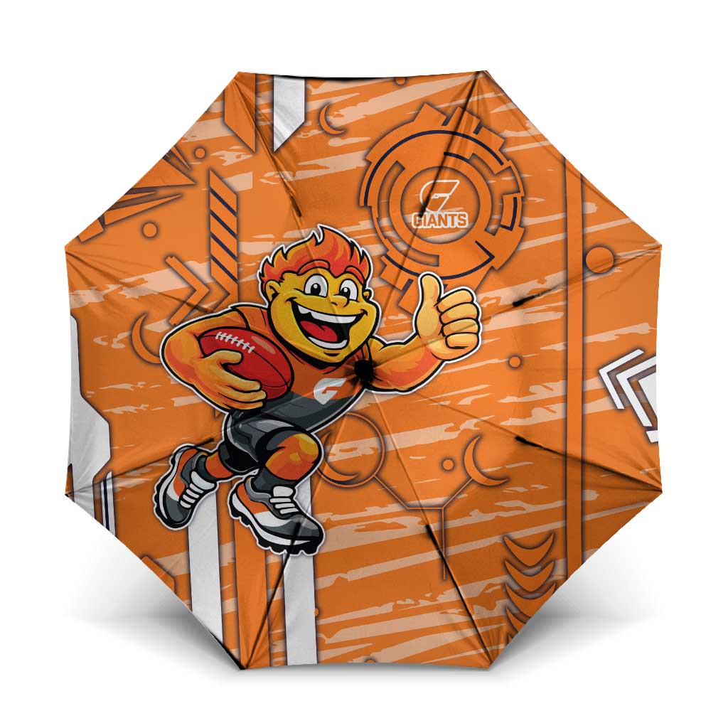 Greater Western Sydney Giants Umbrella Mascot Cartoon Football Illustration Style