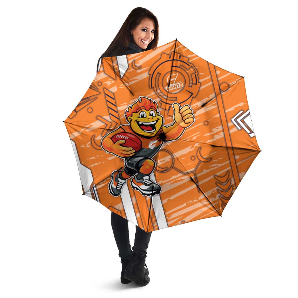 Greater Western Sydney Giants Umbrella Mascot Cartoon Football Illustration Style
