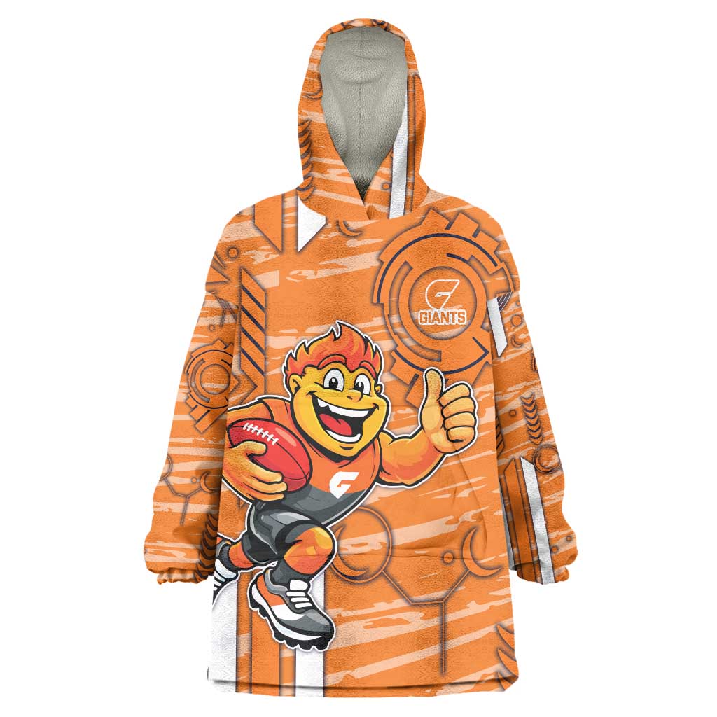Greater Western Sydney Giants Wearable Blanket Hoodie Mascot Cartoon Football Illustration Style