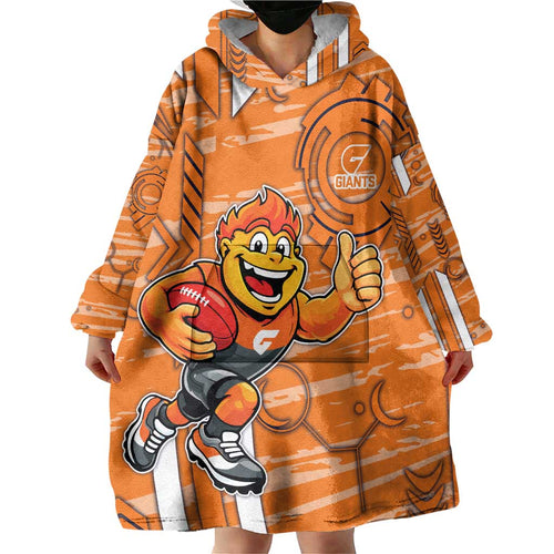 Greater Western Sydney Giants Wearable Blanket Hoodie Mascot Cartoon Football Illustration Style