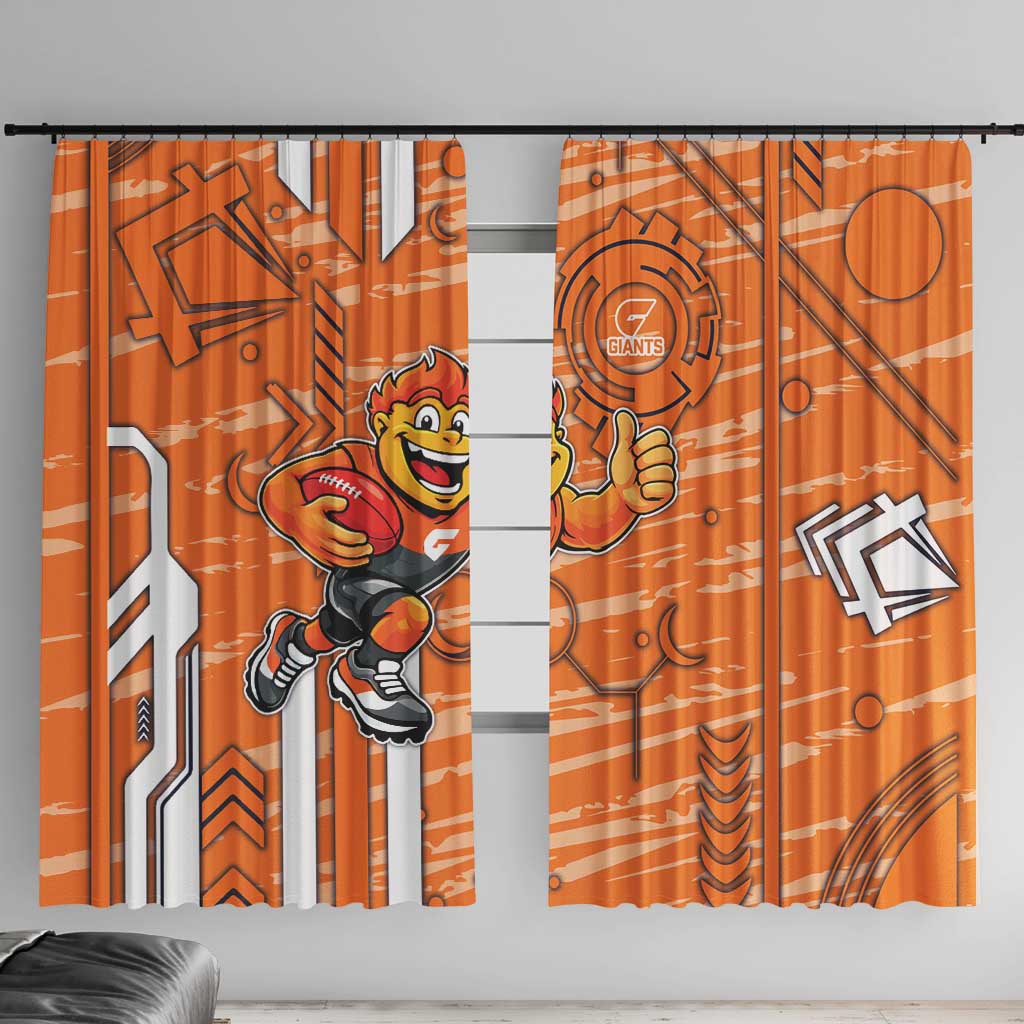 Greater Western Sydney Giants Window Curtain Mascot Cartoon Football Illustration Style