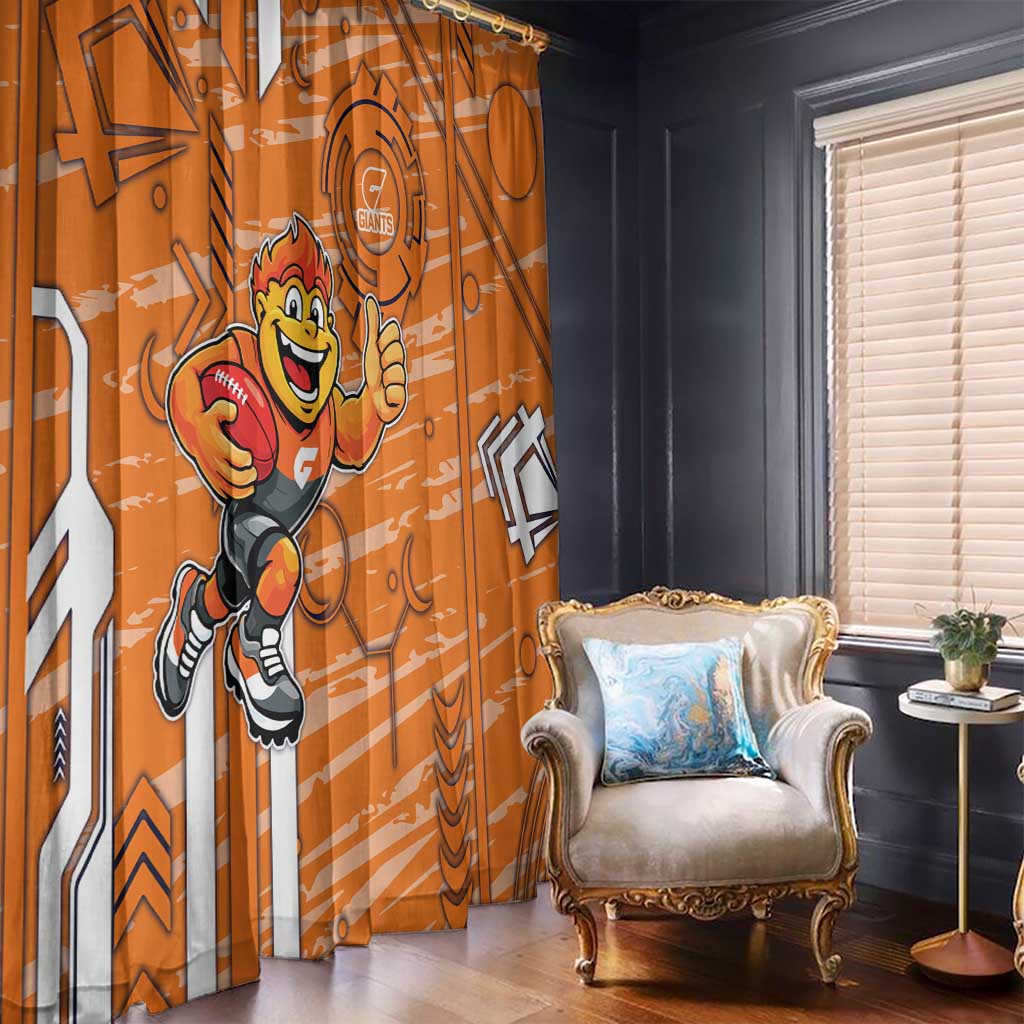 Greater Western Sydney Giants Window Curtain Mascot Cartoon Football Illustration Style