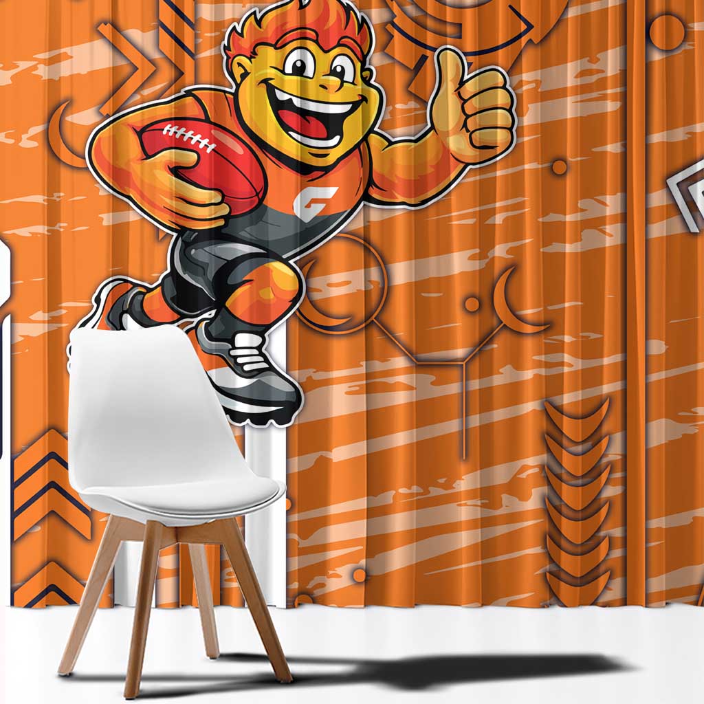 Greater Western Sydney Giants Window Curtain Mascot Cartoon Football Illustration Style