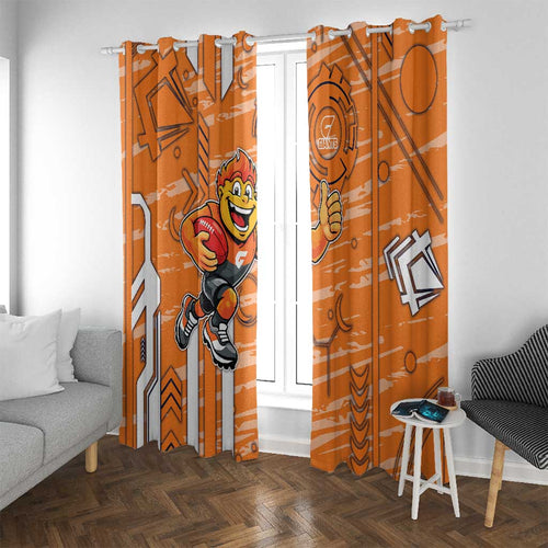 Greater Western Sydney Giants Window Curtain Mascot Cartoon Football Illustration Style