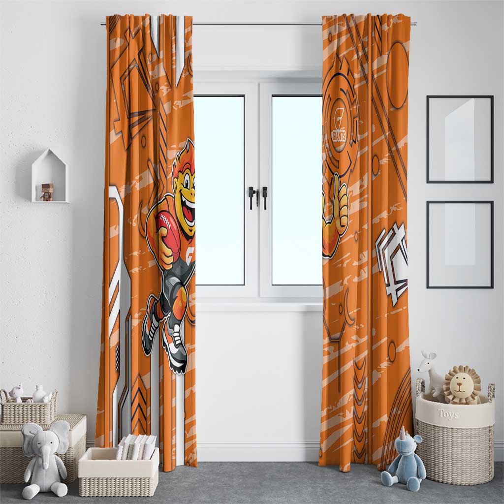 Greater Western Sydney Giants Window Curtain Mascot Cartoon Football Illustration Style