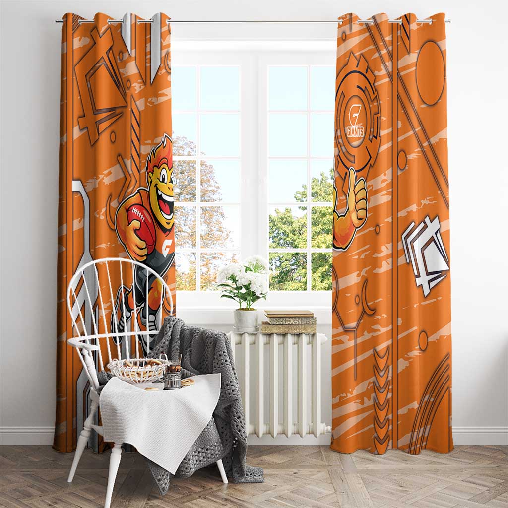 Greater Western Sydney Giants Window Curtain Mascot Cartoon Football Illustration Style