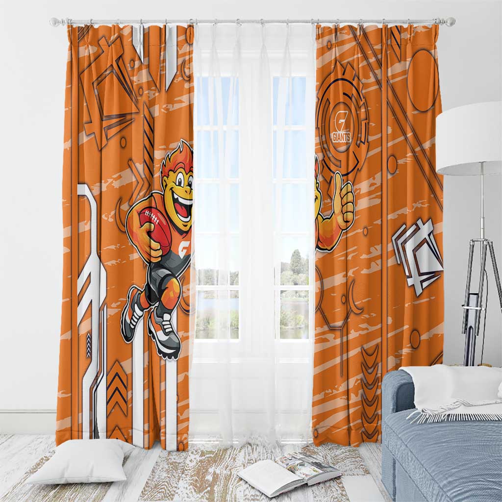 Greater Western Sydney Giants Window Curtain Mascot Cartoon Football Illustration Style