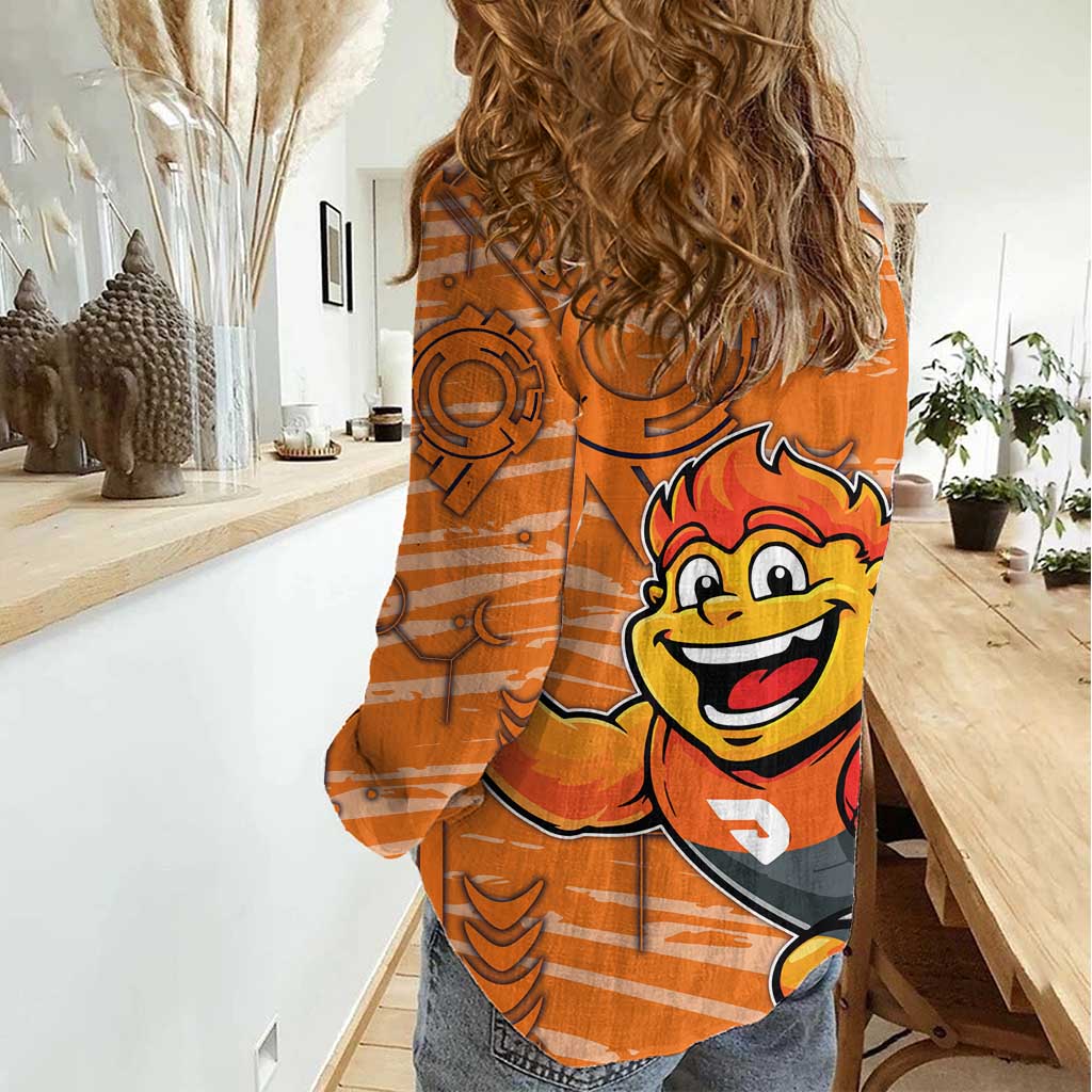 Greater Western Sydney Giants Women Casual Shirt Mascot Cartoon Football Illustration Style