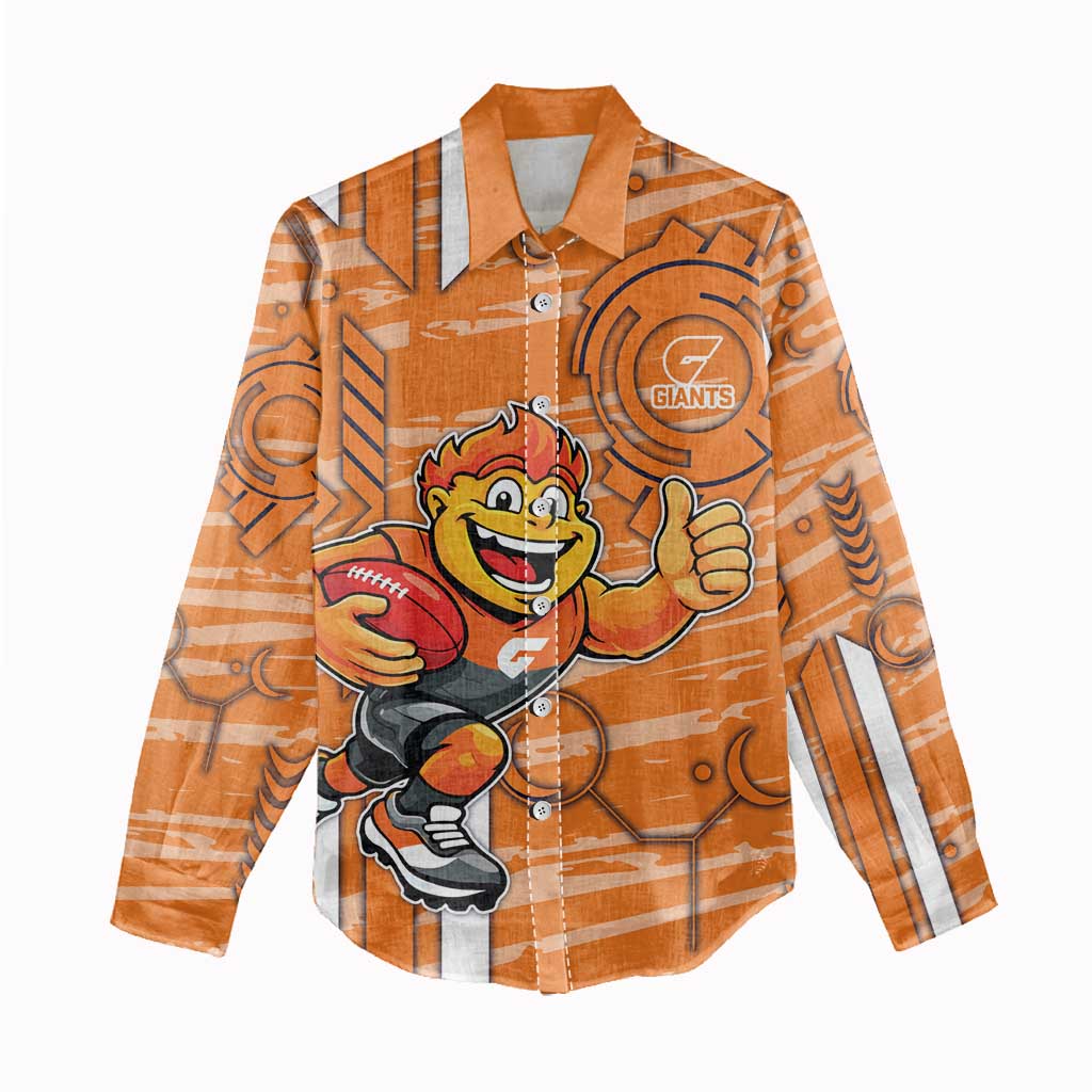Greater Western Sydney Giants Women Casual Shirt Mascot Cartoon Football Illustration Style