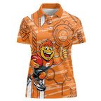 Greater Western Sydney Giants Women Polo Shirt Mascot Cartoon Football Illustration Style