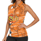 Greater Western Sydney Giants Women Sleeveless Polo Shirt Mascot Cartoon Football Illustration Style