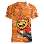 Greater Western Sydney Giants Women V-Neck T-Shirt Mascot Cartoon Football Illustration Style