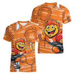 Greater Western Sydney Giants Women V-Neck T-Shirt Mascot Cartoon Football Illustration Style
