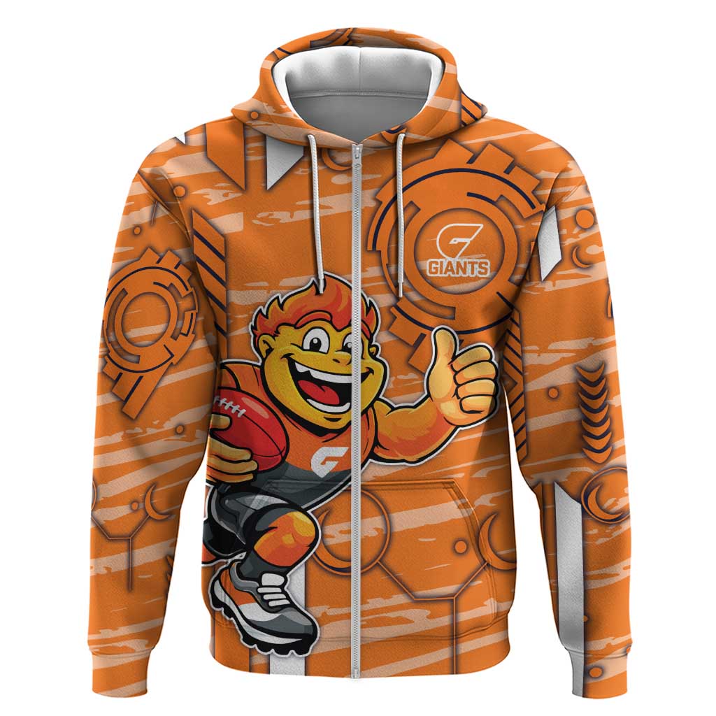 Greater Western Sydney Giants Zip Hoodie Mascot Cartoon Football Illustration Style