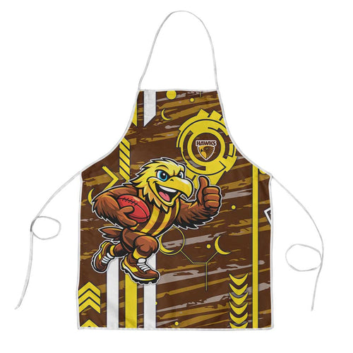 Hawthorn Hawks Apron Mascot Cartoon Football Illustration Style