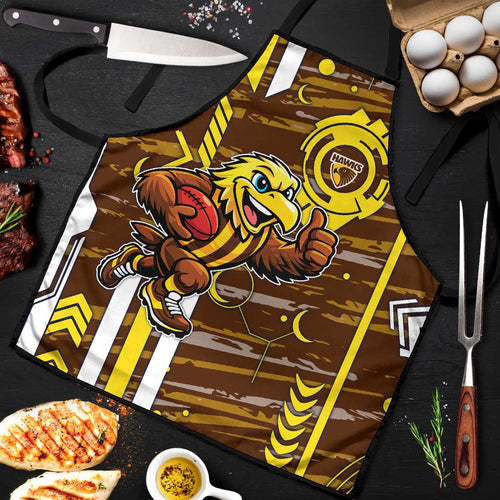 Hawthorn Hawks Apron Mascot Cartoon Football Illustration Style