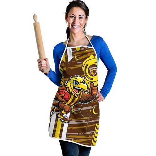 Hawthorn Hawks Apron Mascot Cartoon Football Illustration Style