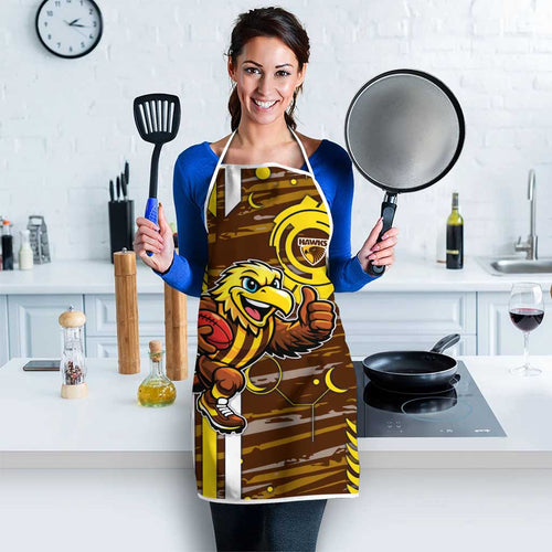 Hawthorn Hawks Apron Mascot Cartoon Football Illustration Style
