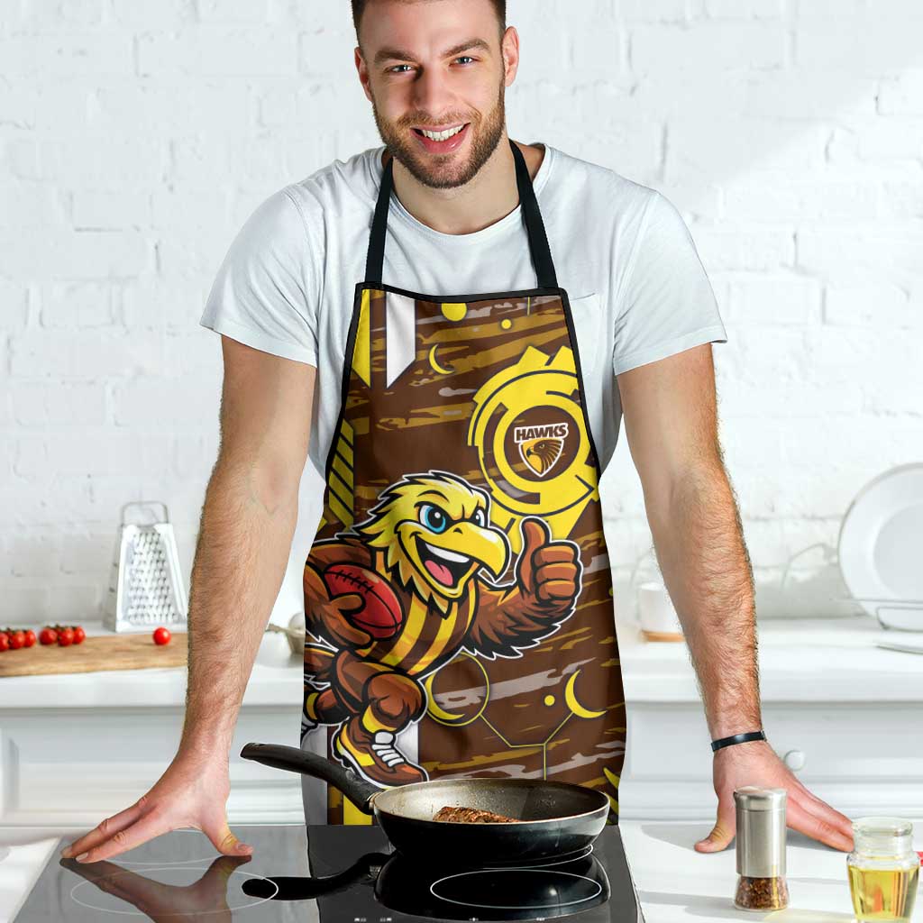 Hawthorn Hawks Apron Mascot Cartoon Football Illustration Style