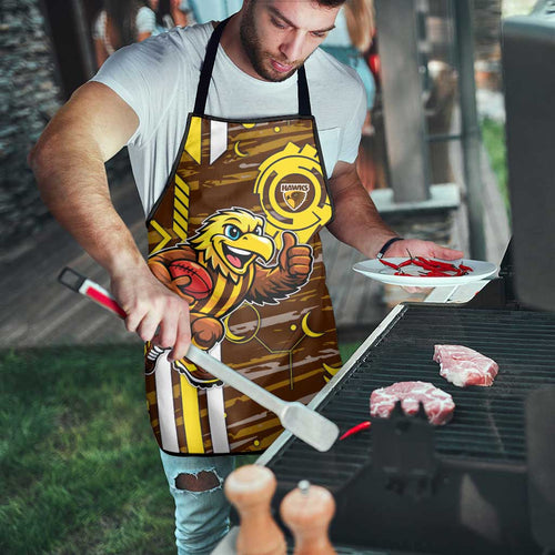 Hawthorn Hawks Apron Mascot Cartoon Football Illustration Style