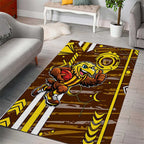 Hawthorn Hawks Area Rug Mascot Cartoon Football Illustration Style